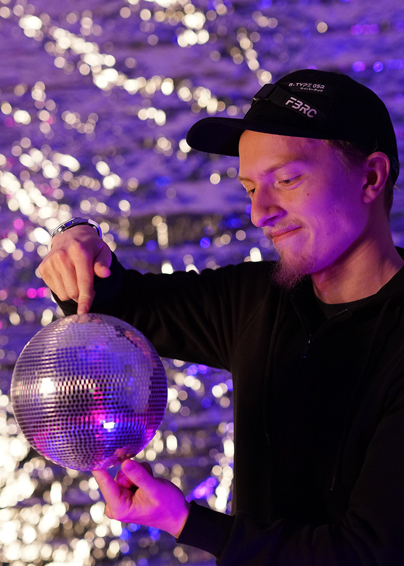 a photo of me during one of our anual exhibitions at our campus.